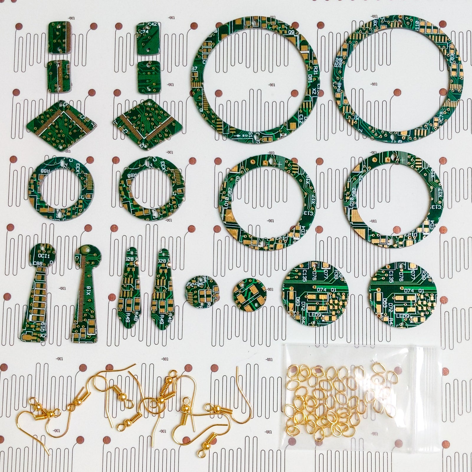 Make Your Own Circuit Board Earrings Kit - TechWears Ltd