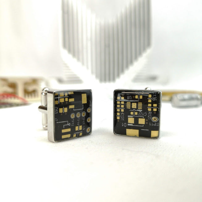Black Circuit Board Cufflinks - TechWears Ltd