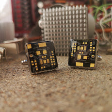 Black Circuit Board Cufflinks - TechWears Ltd