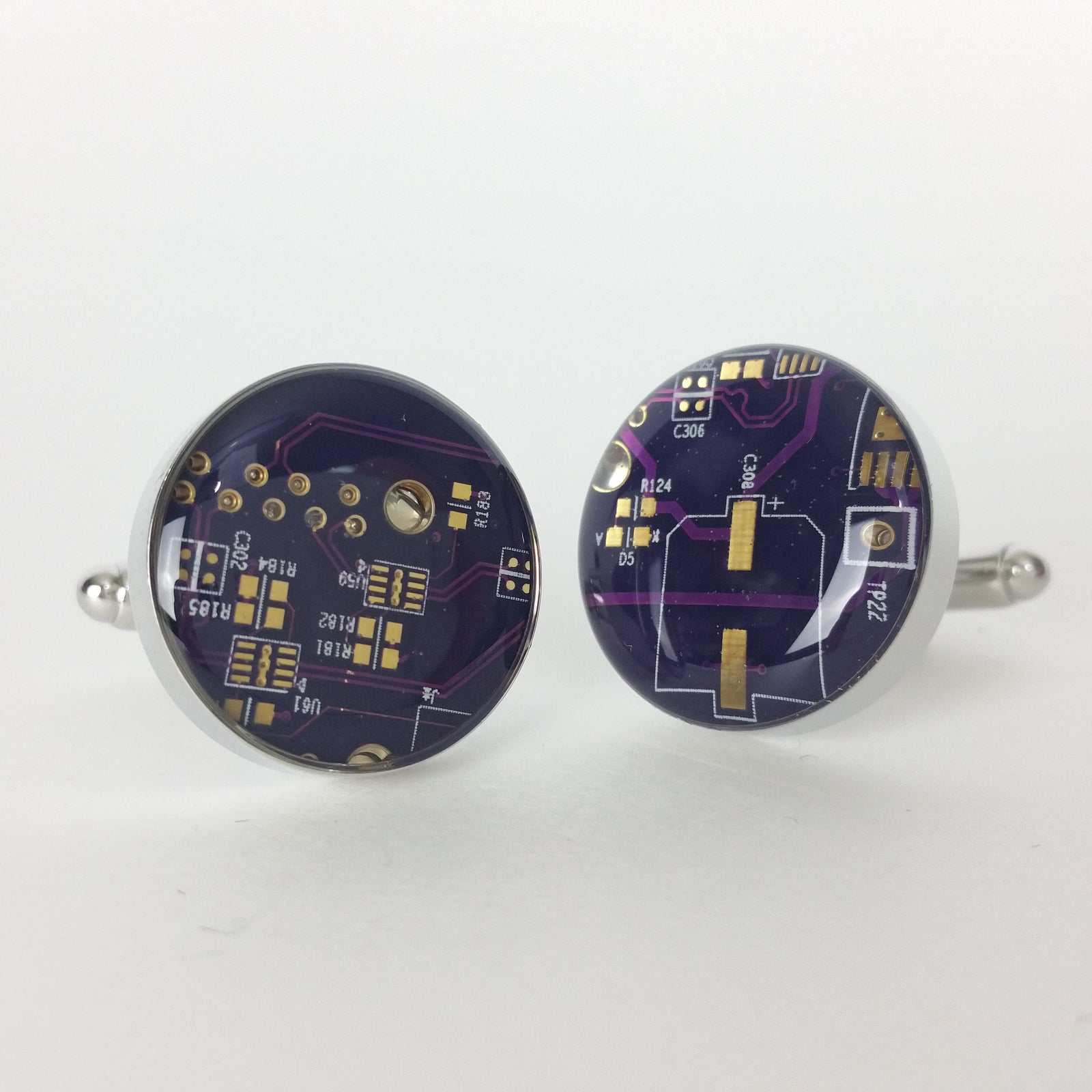 Purple Circuit Board Cufflinks - TechWears Ltd