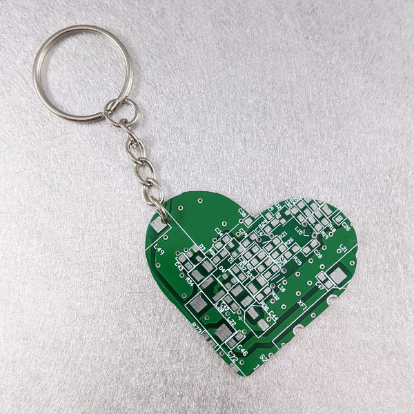 Circuit Board Heart Keychain | 100% Recycled - TechWears Ltd