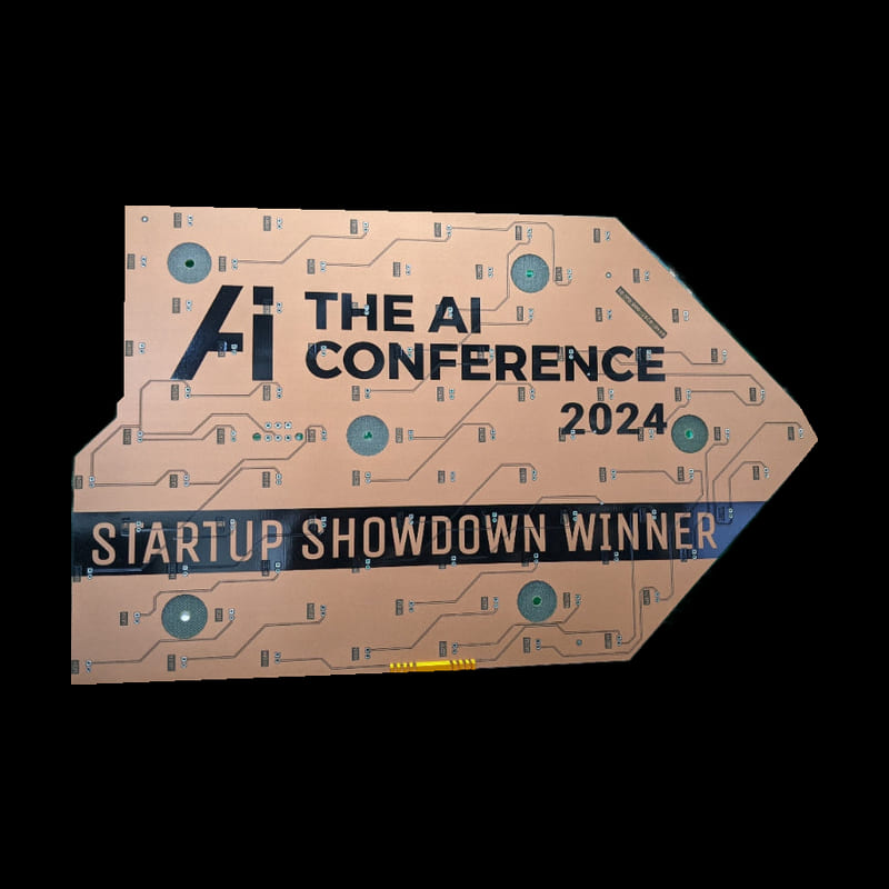 Custom circuit board plaque award by TechWears.