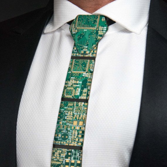 Green Circuit Board Necktie - TechWears Ltd