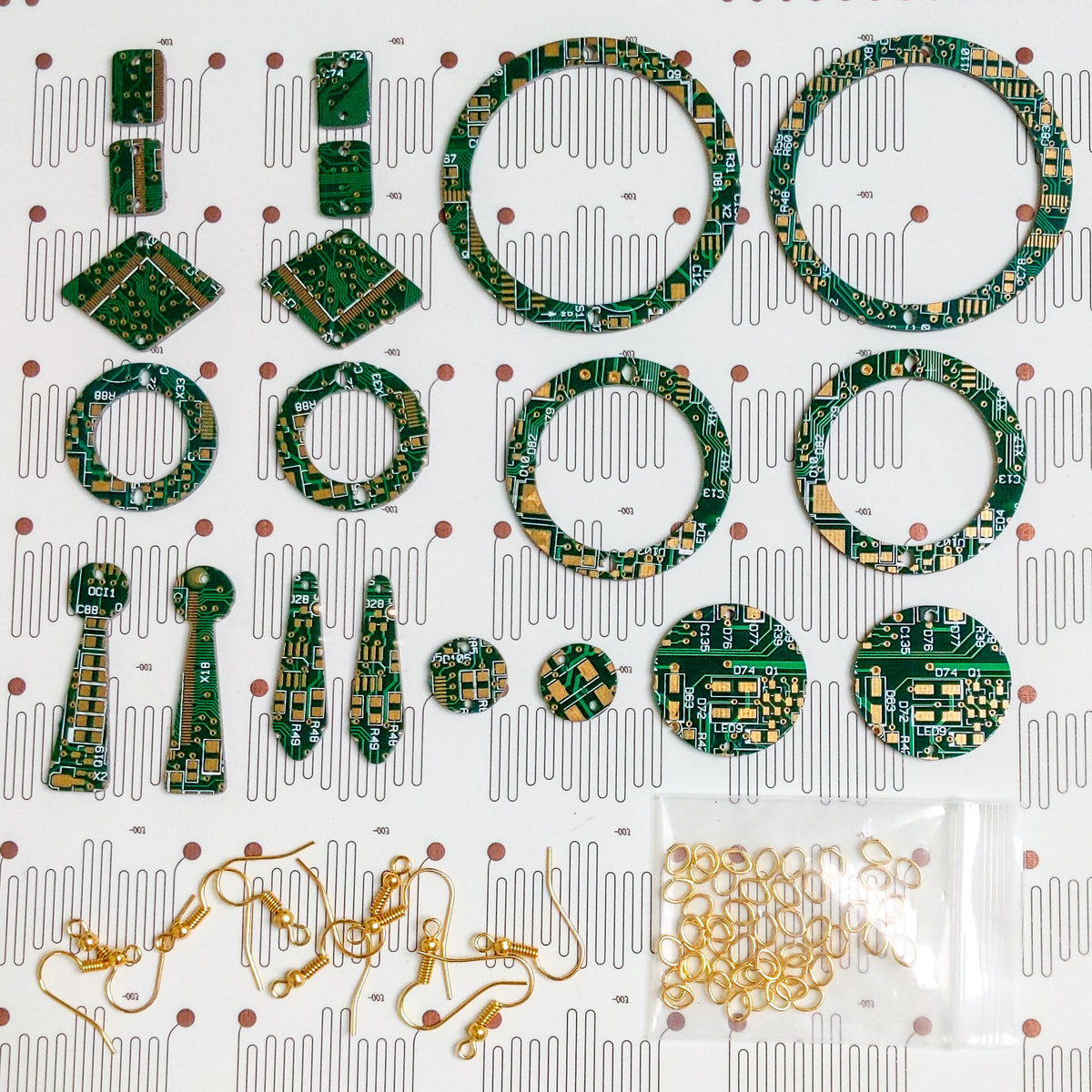 Make Your Own Circuit Board Earrings Kit - TechWears Ltd
