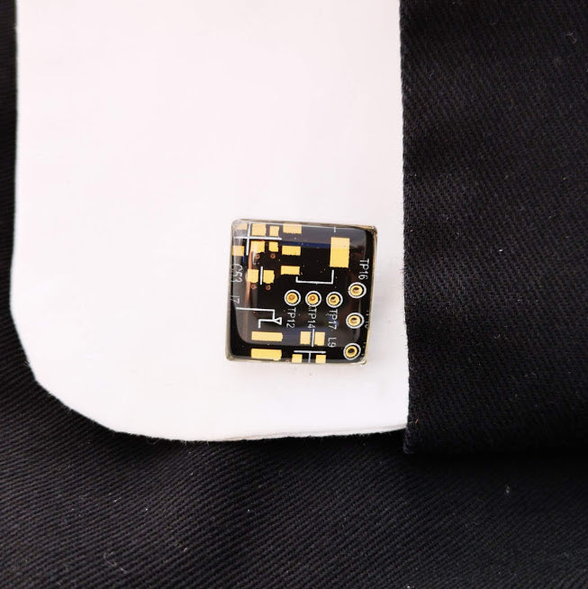 Black Circuit Board Cufflinks - TechWears Ltd