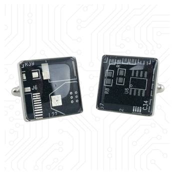 Black Circuit Board Cufflinks - TechWears Ltd