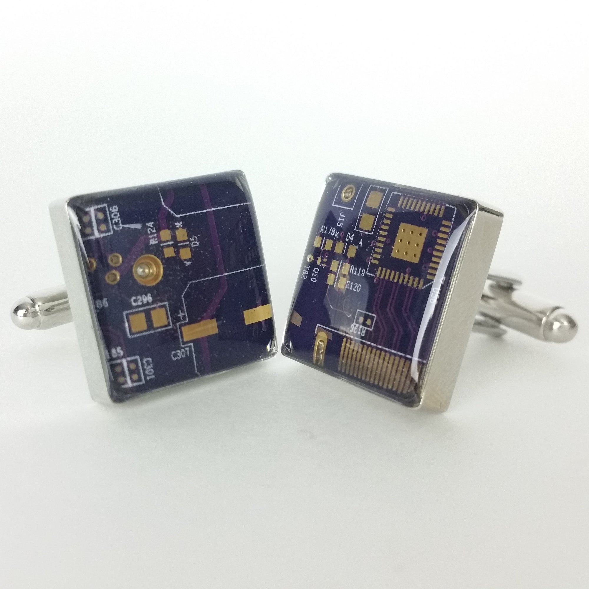 Purple Circuit Board Cufflinks - TechWears Ltd