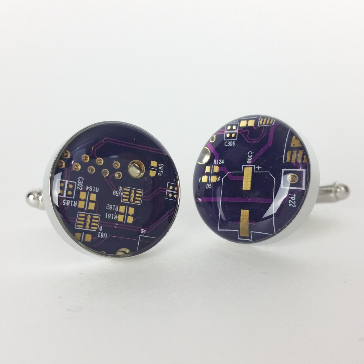 Purple Circuit Board Cufflinks - TechWears Ltd
