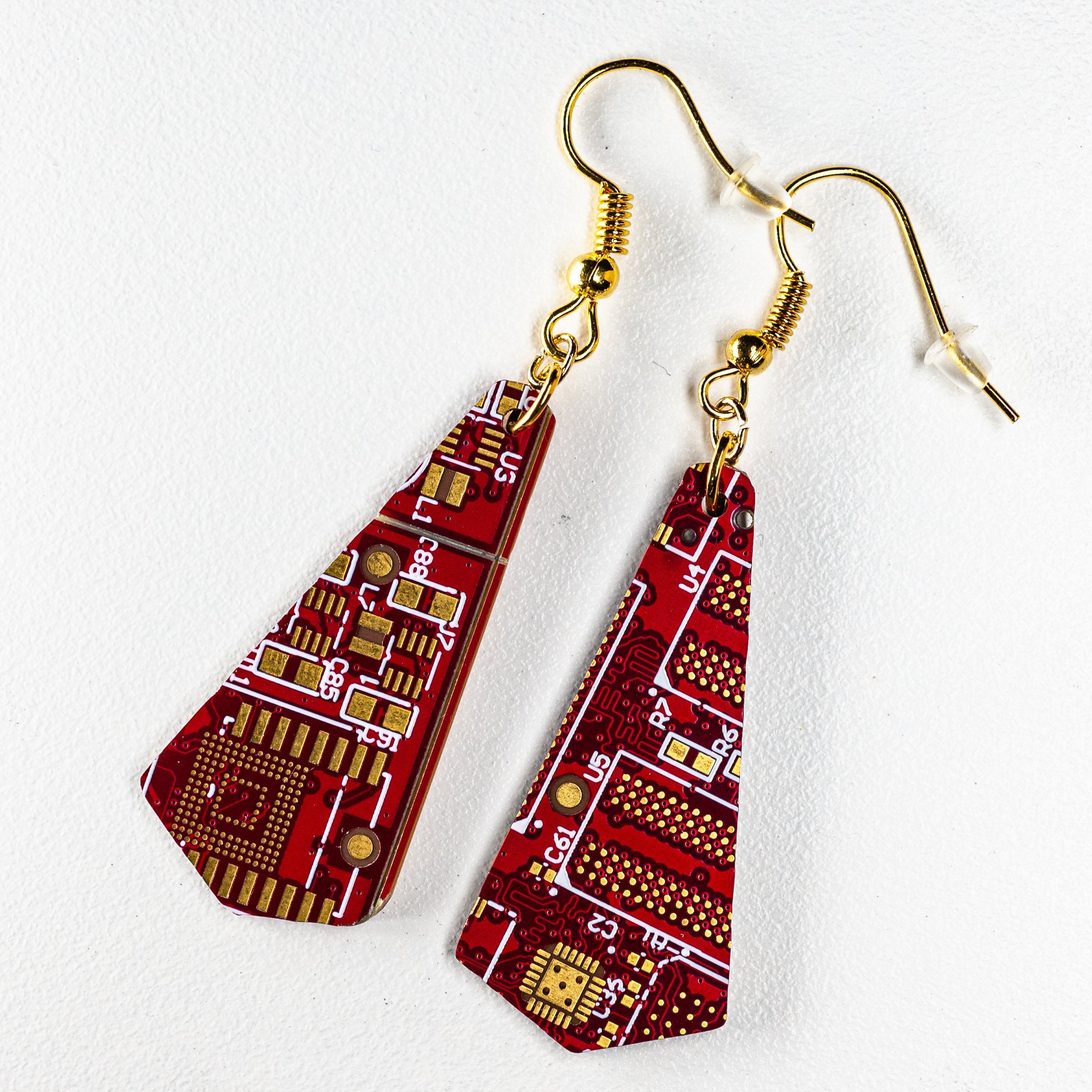 Flare Circuit Board Earrings in 5 Colors | 100% Recycled Circuit 