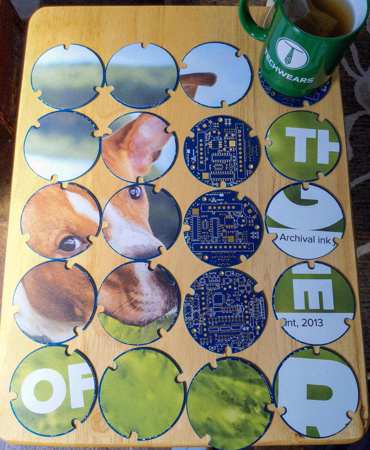 Blue Circuit Board Coaster Set (4) - TechWears Ltd