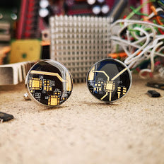 Black Circuit Board Cufflinks - TechWears Ltd